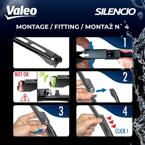 Miniatura 4 de Valeo 574340 (VM304) Silencio X-TRM - Juego de limpiaparabrisas de 21/19 pulgadas (paquete de 2)
