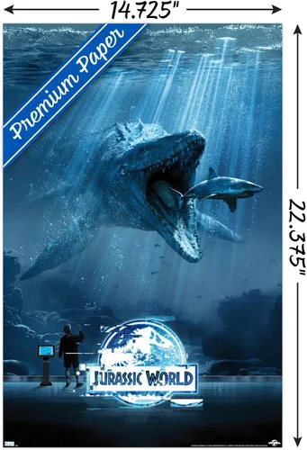 Miniatura 3 de Trends International Jurassic World - Póster de pared de agua, 14.725 x 22.375 pulgadas, versión premium sin marco