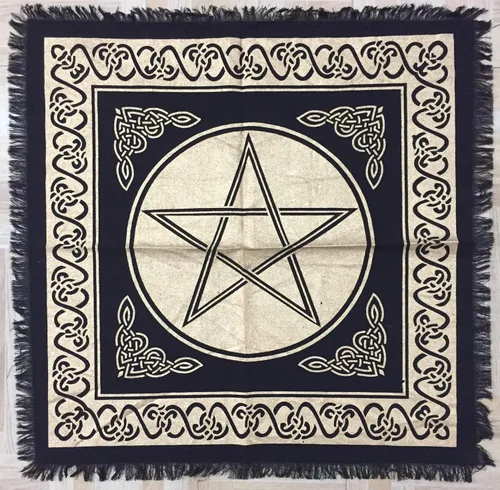 Miniatura 13 de Indian Consigners Paño de altar celta pentagrama brujería Alter Tarot Spread Top Cloth Wiccan Square Spiritual 18 por 18 Sagrado