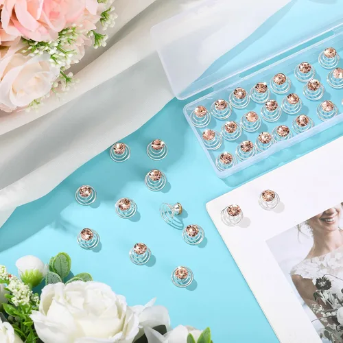Miniatura 3 de WILLBOND Juego de 60 tornados de cristal de diamantes de imitación en espiral para bodas, novias, bailes, fiestas y ocasiones importantes con Champán