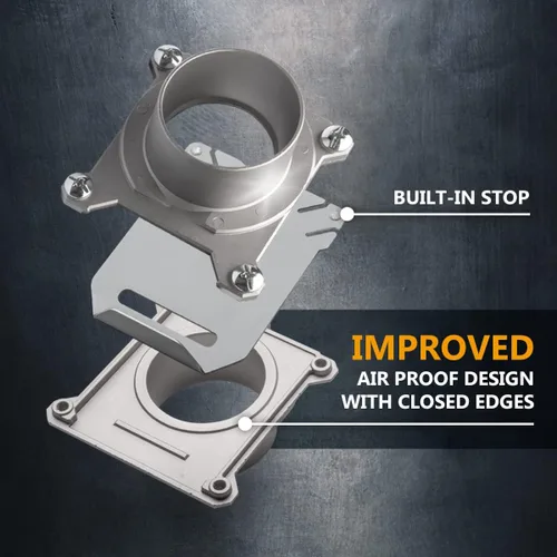 Miniatura 6 de POWERTEC 70325 Compuerta de aspiración de 2-1/2 pulgadas, con antiobstrucción y sello contra fugas de aire para recolección de polvo Puerta
