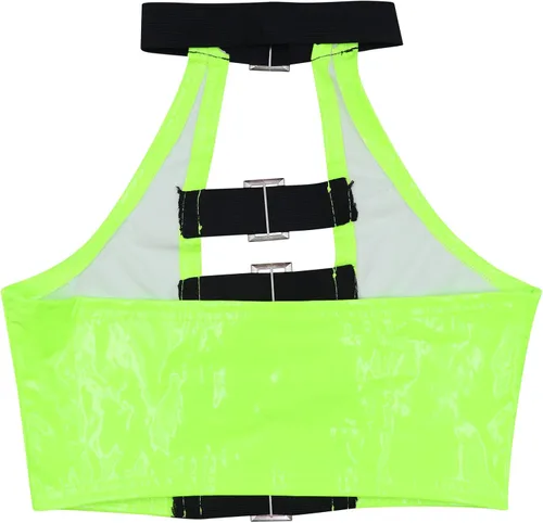 Miniatura 7 de Camiseta sin mangas sexy de piel sintética para mujer, con cordones, para club, fiesta, festival, raves