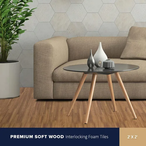 Miniatura 2 de IncStores baldosas de madera blanda de 2' x 2' con bordes 5/8" - Roble oscuro
