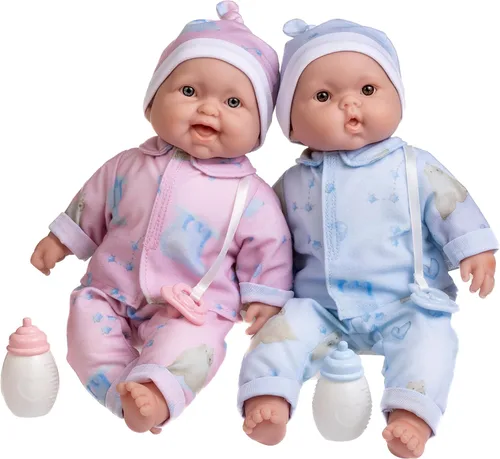 Twins - Muñecas de bebé de cuerpo suave realista de 13 pulgadas | JC Toys - Berenguer Boutique | Set de regalo para gemelos con trajes y accesorios