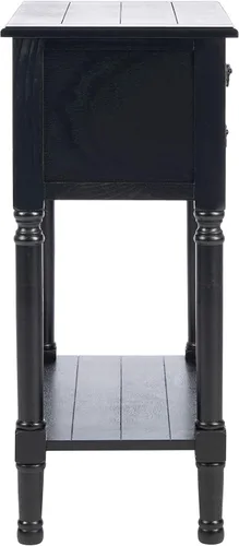 Miniatura 8 de SAFAVIEH Furniture - Mesa consola de 3 cajones Primrose - Negro - Madera maciza - Diseño clásico de granja - Ideal para entrada, sala de estar