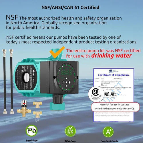 Miniatura 2 de Bomba de circulación instantánea de agua caliente con temporizador digital integrado y válvula de control de termostato ajustable