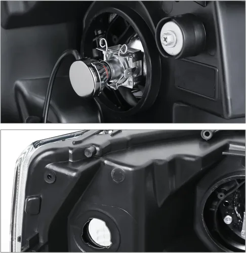 Miniatura 7 de M-AUTO Conjunto de faros proyector cromado con 2 pares de bombillas LED de 6000K preensambladas compatibles con Chevy Silverado 1500 07-13