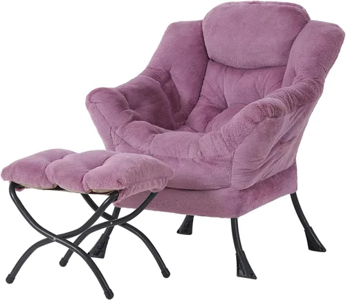 Miniatura 31 de Welnow - Silla perezosa con otomana, moderna silla de descanso con reposabrazos y bolsillo lateral, juego de sillón tapizado de ocio, sillón