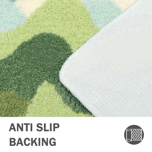 Miniatura 7 de Alfombra de baño de musgo, ultra suave, absorbente de hojas, alfombra de ducha de musgo, alfombra de área antideslizante para dormitorio, alfombra