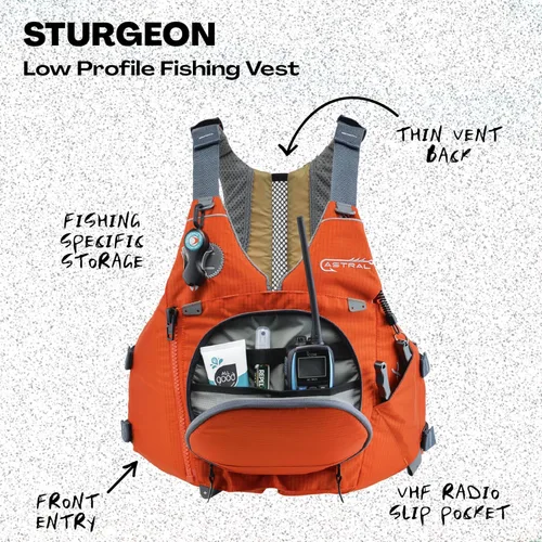 Miniatura 2 de Astral Chaleco salvavidas Sturgeon - Chaleco salvavidas de alta ventilación USCG tipo III PFD para adultos para pesca y turismo