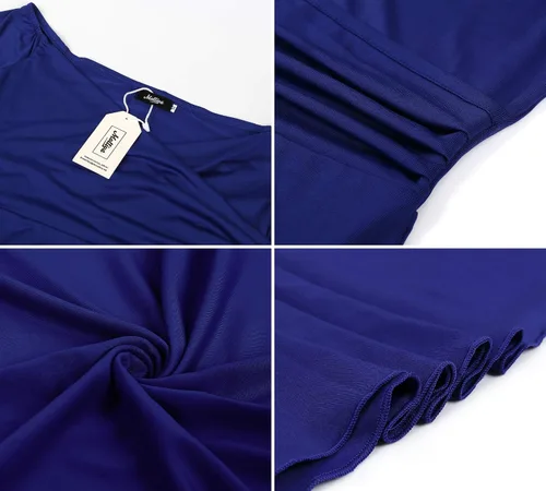 Miniatura 7 de Molliya Vestido largo de maternidad con hombros descubiertos, elegante vestido ajustado elástico, maxi vestido de fotografía, verde azulado