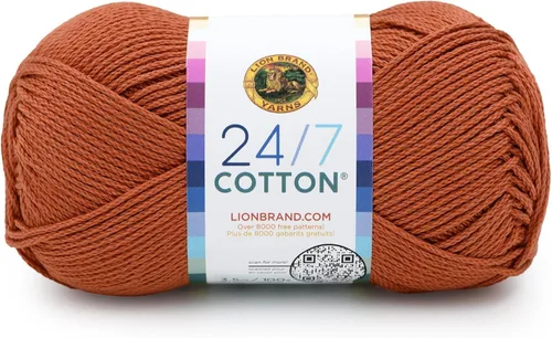 Miniatura 94 de Lion Brand Yarn, Hilo ligero mercerizado de algodón 24/7 para tejer, ganchillo y manualidades, Almirante, 1 paquete, 185 yardas de fibra natural