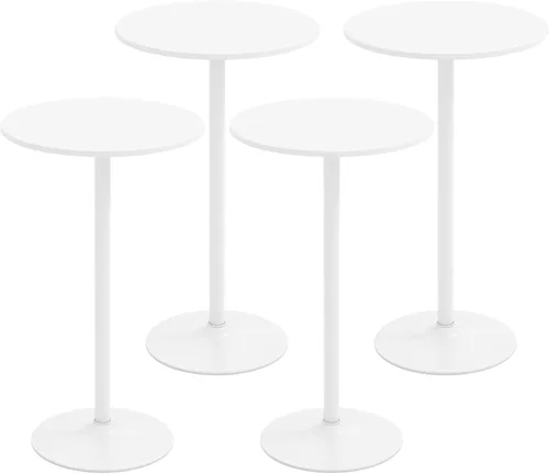 Miniatura 15 de Giantex Mesa de bar dos en uno con poste desmontable, base de metal, parte superior redonda de 24 pulgadas, 40 pulgadas/22 pulgadas de altura Negro