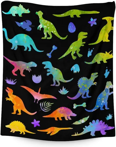 Miniatura 9 de Manta Personalizada para Niños Varones - 40x30 Pulgadas Regalos de Cosas de Dinosaurios Pequeños para Niños, Niños de 4-6 Años, Mantas Temáticas