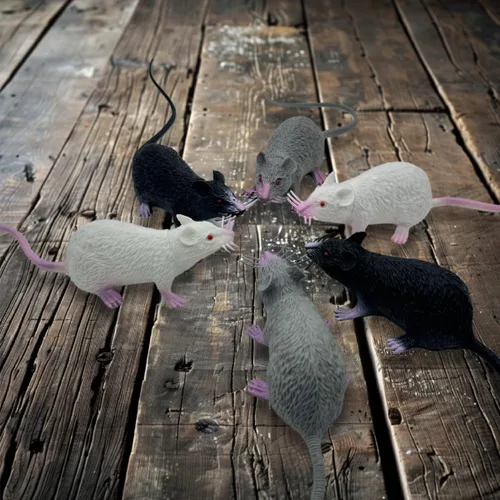 Miniatura 6 de 6 piezas de Halloween falsas ratas simulación PVC ratón novedad decoración Halloween