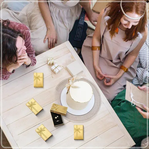 Miniatura 3 de Kenning Juego de 36 cajas de regalo de joyería, pequeñas cajas de regalo a granel con tapas, lazo de cinta para anillos, aretes, pulsera, collar