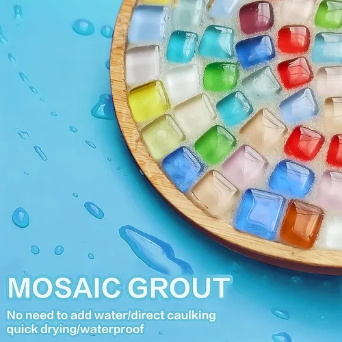 Miniatura 2 de Lechada de Mosaico de Cristal, Herramientas de Azulejos de Mosaico, Accesorios de Azulejos de Mosaico – Esencial para el Enlucido Artesanal y Blanco