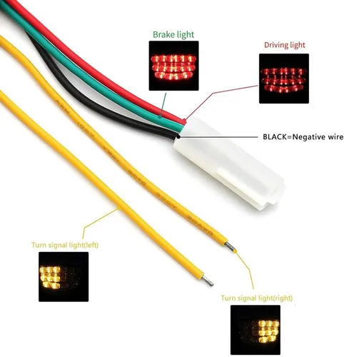 Miniatura 6 de MZS Luz trasera para motocicleta, LED integrada, señal de giro intermitente, lente ahumada compatible con YZF R1 2002-2003 / WR250R 2010-2017