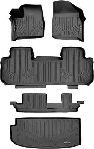 Miniatura 21 de SMARTLINER Juego de alfombrillas de piso de 2 filas compatibles con Chevrolet Traverse 2011-2017