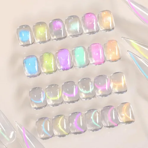 Miniatura 19 de Born Pretty Esmalte de uñas de gel de ojo de gato magnético, esmalte de gel pastel lechoso magnético azul pastel verde púrpura rosa nude plateado