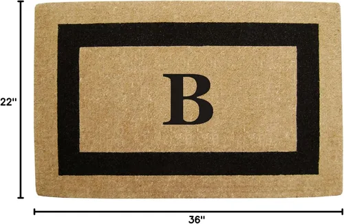 Miniatura 3 de Tapete de fibra de coco natural, para puerta de entrada, rectangular, resistente, para patio, atrapador de suciedad antideslizante, decoración
