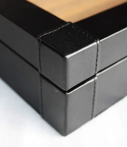 Miniatura 4 de TimelyBuys Caja de gemelos de piel sintética negra y organizador de anillos, joyero para gemelos, regalo del día del padre