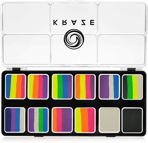 Miniatura 14 de Kraze FX Splash Glam - Paleta metálica de 6 colores para tartas divididas (6 gm) con pincel, activada por agua, hipoalergénica, segura, no tóxica