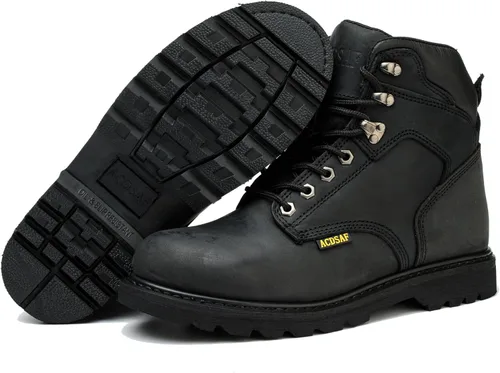Miniatura 6 de Botas de trabajo para hombre, impermeables, cómodas, antifatiga, puntera suave, antideslizantes, botas de trabajo de seguridad para construcción