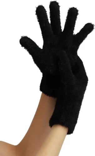 Miniatura 53 de Sahabowi Guantes de cuero para clima frío Manopla de lana cálida de invierno para mujeres