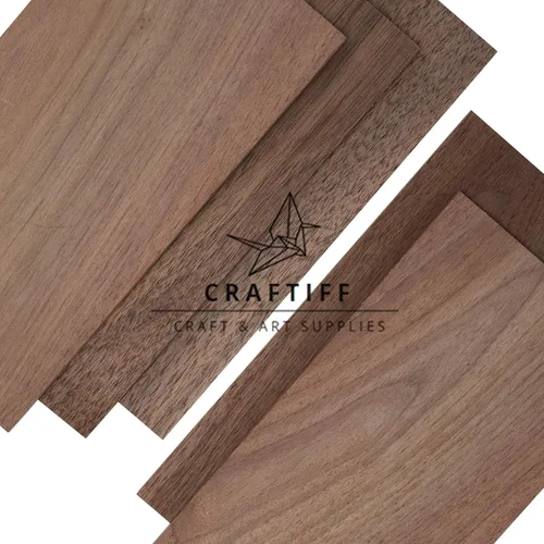 Miniatura 4 de Hojas de madera de nogal, madera fina, tablero negro oscuro sin terminar para manualidades, paquete de 5 por Craftiff