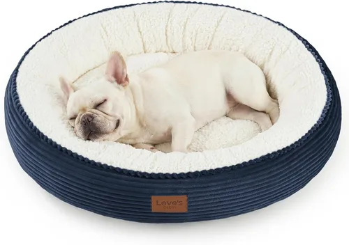 Miniatura 51 de Love's cabin Cama redonda acolchada para gatos y perros, cama para mascotas de 20 pulgadas para gatos o perros pequeños, parte inferior Violeta