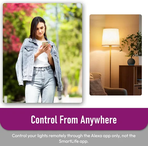 Miniatura 8 de Bombillas Alexa equivalentes a 150 W, bombillas inteligentes directamente compatibles con Alexa, sintonizables de blanco cálido a frío, bombilla