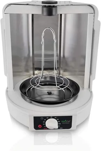 Miniatura 2 de NutriChef Horno giratorio vertical para cubierta con asador rotativo - Máquina giratoria para shawarma/kebab con pincho y estante, torre de cesta
