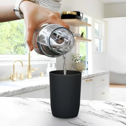 Miniatura 3 de Topsky Paquete de 4 vasos de baño – Plástico reutilizable para cepillo de dientes, enjuague bucal, cepillado