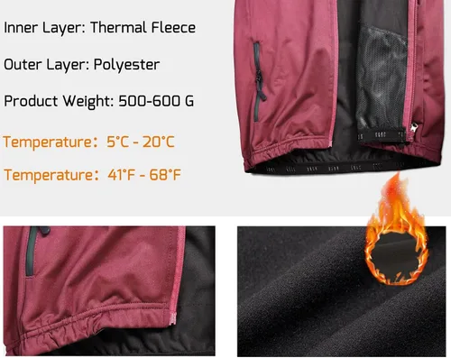 Miniatura 5 de Wulibike Cycling Jackets for Men, Reflective Running Jacket Men Winter Cycling Clothing Full Zip with Pocket