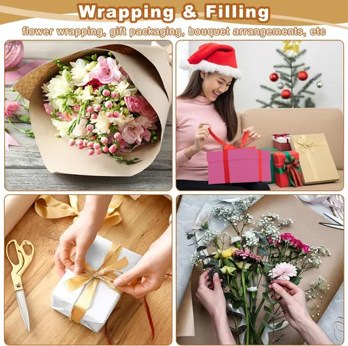 Miniatura 4 de PATIKIL Papel de regalo, 12 x 300 pulgadas (25 pies), rollo de papel kraft para manualidades de 70 GSM, papel de embalaje para tablones de anuncios