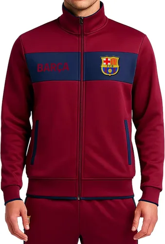 Miniatura 9 de Icon Sports Chaqueta deportiva de fútbol con licencia oficial del FC Barcelona, unisex para adultos