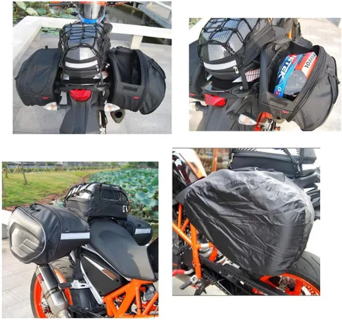 Miniatura 3 de Bolsas de sillín de motocicleta, Bolsas de sillín Powersports, Bolsa de equipaje impermeable, Bolsa de almacenamiento de casco de cara completa