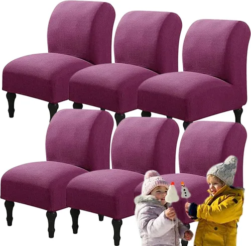 Miniatura 31 de Fundas elásticas para silla sin brazos, extraíbles y lavables, de elastano jacquard sin reposabrazos, protector de muebles para sala de estar, Verde