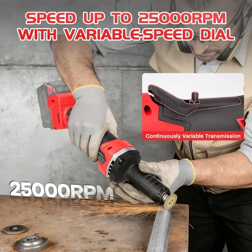 Miniatura 3 de Amoladoras inalámbricas para batería Milwaukee M18 de 18 V, motor sin escobillas de hasta 25000 RPM, pinza de 1/4 pulgadas para pulido, corte