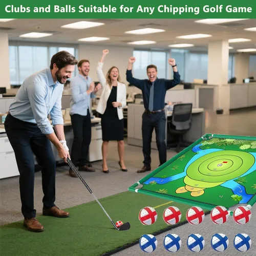Miniatura 3 de Clubes de juego de astillado de golf, juego de práctica portátil para patio, juego de interior y césped para adultos y familia, patio trasero