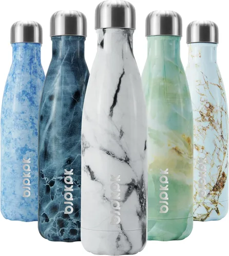 Miniatura 29 de BJPKPK Botella de Agua Aislada 17oz Botellas de Agua de Acero Inoxidable Apta para Lavavajillas Metal Térmica Mantiene Frío y Caliente, Gris Niebla