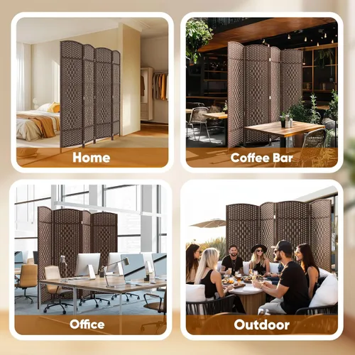Miniatura 7 de JOSTYLE Separador de habitación de 4 paneles portátil, divisor de pared de panel, divisor de 6 pies de altura para separación de habitación