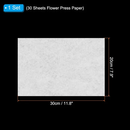 Miniatura 2 de PATIKIL Papel de prensa de flores de 12 x 8 pulgadas, repuesto de 30 hojas, blanco, sin recubrimiento, 11.8 x 7.9 pulgadas (largo x ancho), artes