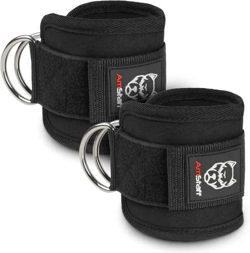 AmStaff Fitness Correas de tobillo para máquinas de cable – Puños acolchados de gimnasio para entrenamientos de glúteos, piernas y glúteos –