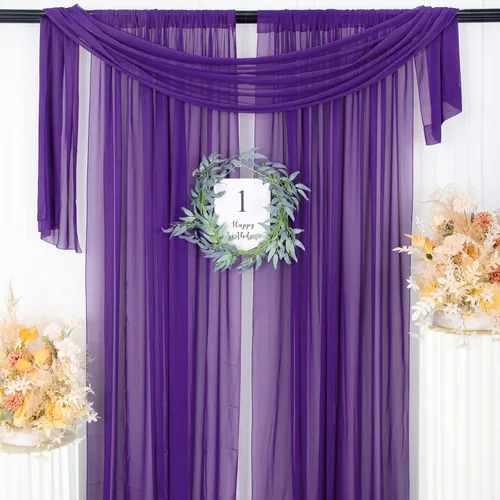 Miniatura 27 de ShinyBeauty Cortinas de gasa rojas de 84 pulgadas de largo, paquete de 2 cortinas transparentes de 29 x 84 pulgadas, 2 paneles de cortinas de gasa