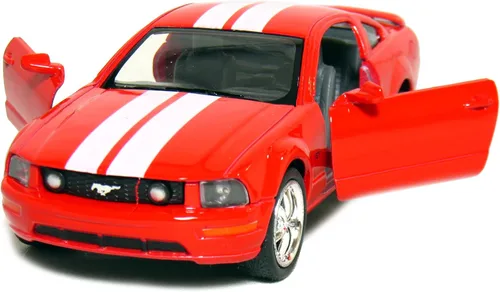 KiNSMART - Maqueta de coche, modelo Ford Mustang GT (escala 1:38), 5" de metal fundido a presión (color rojo carrera)