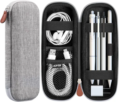 Miniatura 8 de AGPTEK Estuche Soporte para Apple Pencil, Funda Delgada de Cuero PU Portátil Bolsa Cubierta Compatible con Accesorios Apple Pen, Cable USB, Negro