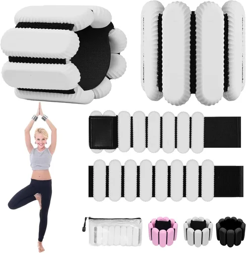 Pesas de tobillo para mujeres y hombres, pulsera de entrenamiento con peso ajustable para muñeca para entrenamiento en casa, entrenamiento de Gris