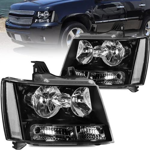 MOSTPLUS Conjunto de Faros Compatible con Chevy Tahoe 07-14 / Avalanche 07-13 / Suburban 1500 07-14/Suburban 2500 07-13 Lámpara Delantera con